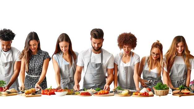 Zespół kucharzy przy stole